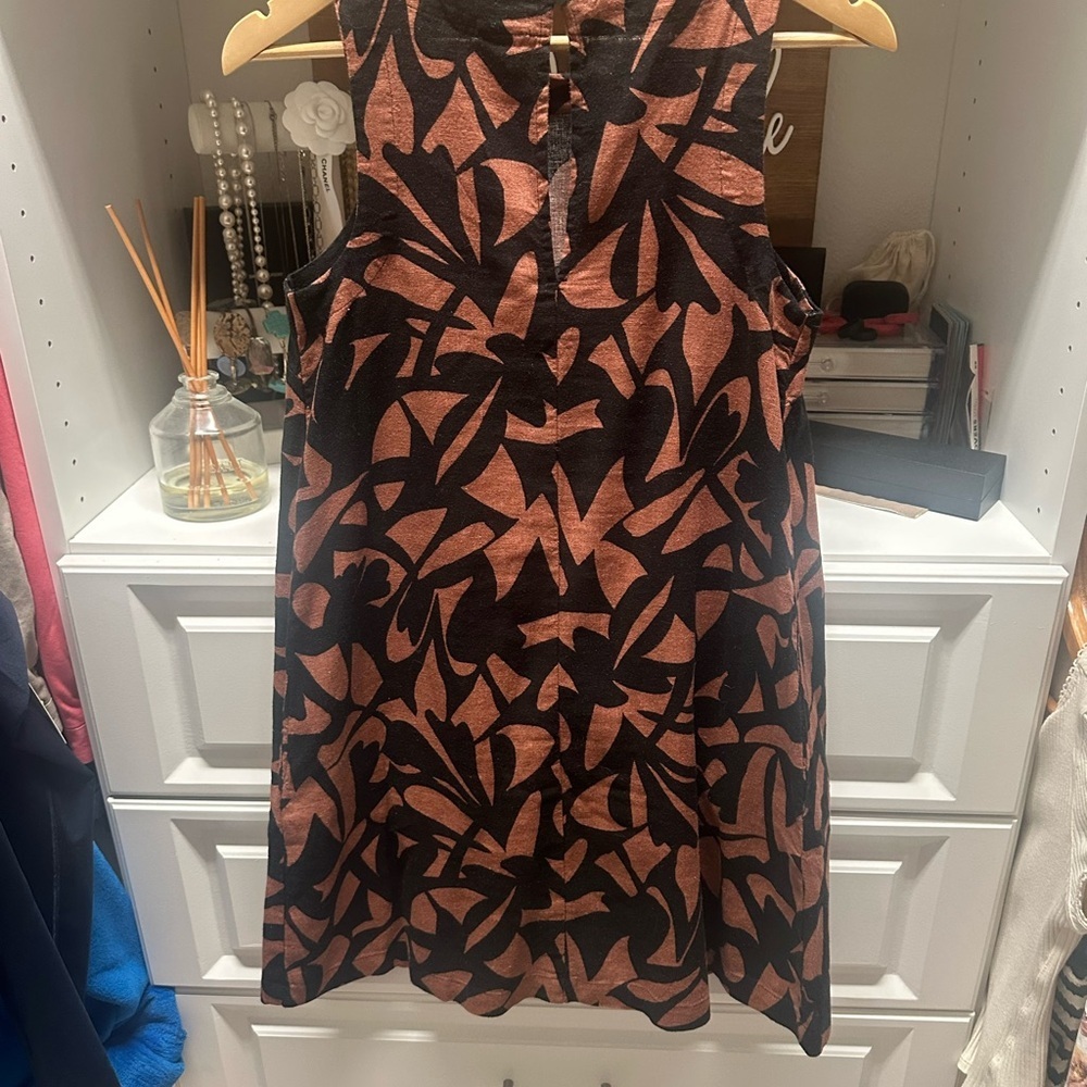 A new day Black and Brown Leaf Print Dress - Picture 6 of 6
